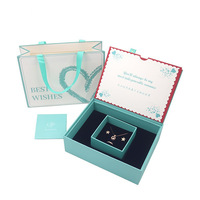 Nouveauté 2024, Saint-Valentin, boîte cadeau romantique en carton bronzé pour petite amie, boucles d'oreilles, bague, collier