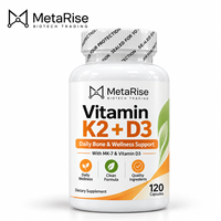 Complément Alimentaire OEM Marque Privée Vitamine K2 D3 MK-7 pour Adultes, Nutrition Cardiovasculaire et Osseuse, 120 Capsules