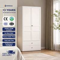 Armoire autoportante en acier avec tiroirs de rangement supérieurs, meuble de chambre à coucher pour vêtements, idéal pour la location et l'aménagement intérieur