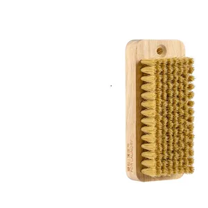 Logo personnalisé du fabricant, brosse de nettoyage de chaussures de sport en cuir naturel en bois, brosse de nettoyage pour chaussures en crin de cheval