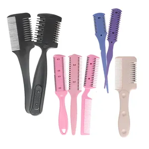 Razor Comb Hair Cutter Comb Dual Side Cutting Scissors Hair Thinning Comb Double Edge With Razor Blades