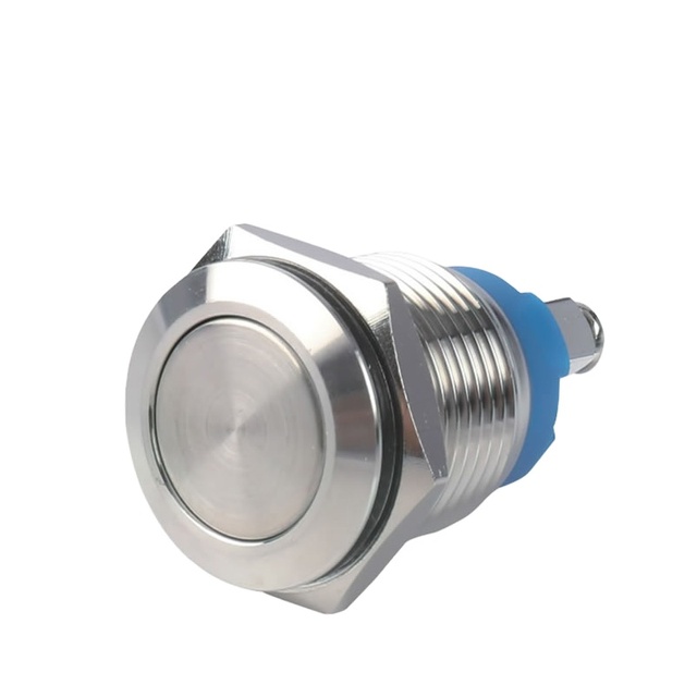 16A Flat Head Screw Feet Stainless Steel Push Button