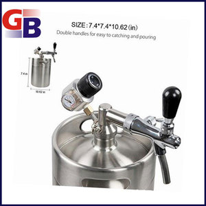 Mini dispensador <span class=keywords><strong>de</strong></span> barril Growler <span class=keywords><strong>casero</strong></span> <span class=keywords><strong>de</strong></span> 5 litros con <span class=keywords><strong>grifo</strong></span> y regulador <span class=keywords><strong>de</strong></span> CO2 - Product Image 5