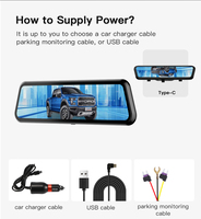 4K Wifi App DVR Dash Cam Double Objectif Avant et Arrière Enregistreur Vidéo Voiture Écran IPS Rétroviseur Voiture Boîte Noire Couleur Noire