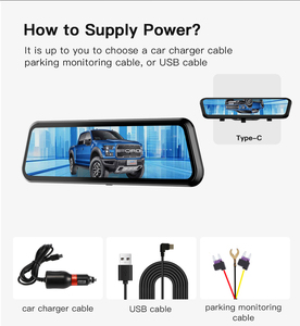 4K Wifi App DVR Dash Cam Dual Lens Front &amp; Rear Car Video Recorder IPS Screen <strong>Rearview</strong> Mirror Car Black Box Black Color - Product Image 3