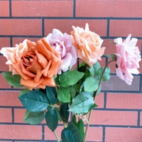 Bunga Mawar Artificial Real Touch Rose, Satuan, Bahan Sutra Putih Lateks, untuk Dekorasi Pernikahan dan Rumah