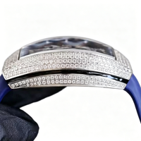 Montre mécanique automatique de luxe pour homme, qualité supérieure, verre entièrement recouvert d'un revêtement bleu, style élégant