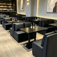 Ensemble table et chaises de bar moderne et minimaliste, banquette rembourrée pour café, mobilier de bar solide