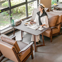 Mobilier vintage pour café, restaurant, boutique de thé au lait, ensemble de chaises de bar pour réception sur canapé