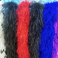 Plumes d'autruche naturelles en boas, 1, 10 ou 20 plis, épaisses, pour vêtements, robes, costumes, spectacles et danse
