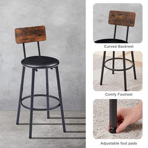 Cross-border home small apartment round <b>bar</b> <b>table</b> and chair set for home coffee shop milk tea shop simple soft upholstered <b>bar</b> - Product Image 3