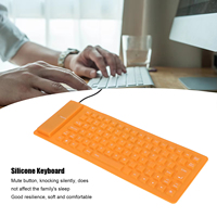 Usine Portable 85 Touches Silicone Flexible Mini USB Clavier Type-A Pliant Roll up Clavier Filaire pour Gaming Travail Tablette Ordinateur