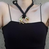 Kalung Liontin Leopard Anti Luntur Model Mesh, Perhiasan Mewah Ringan Bambu, Fashionable, Niche Lintas Batas, High-End, Serbaguna