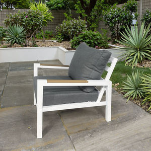 Ensemble <span class=keywords><strong>de</strong></span> 4 canapés <span class=keywords><strong>de</strong></span> <span class=keywords><strong>jardin</strong></span> modernes pour hôtel, structure en <span class=keywords><strong>aluminium</strong></span>, plateau en composite bois-plastique, résistant aux UV, mobilier d'extérieur - Product Image 5