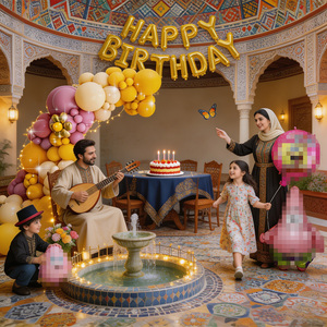 Set di Palloncini 'Buon <span class=keywords><strong>Compleanno</strong></span>', Decorazioni per Feste di <span class=keywords><strong>Compleanno</strong></span> per Bambini, Accessori per Sfondo Fotografico, per Ragazze/Bambini Primo <span class=keywords><strong>Compleanno</strong></span> - Product Image 2