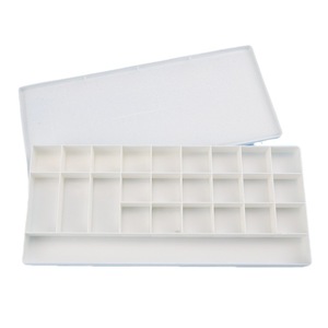 <span class=keywords><strong>Caja</strong></span> de paleta de colores de 24 cuadrículas de gran capacidad, almacenamiento de plástico portátil <span class=keywords><strong>para</strong></span> 25 pinceles de acuarela Gouache - Product Image 5