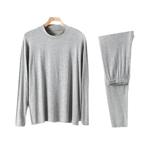Set di Abbigliamento <span class=keywords><strong>da</strong></span> Casa per <span class=keywords><strong>Uomo</strong></span> in Maglia Modal, Collo Semi-Alto, Pantaloni, Intimo, Comodo, Liscio, Antibatterico, Caldo Pigiama in 2 Pezzi - Product Image 5