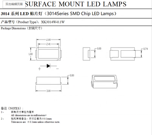 La surface ronde faite sur commande d'usine montée a mené la lumière 0.1W rouge vert bleu Smd a mené la puce <span class=keywords><strong>3014</strong></span> - Product Image 2