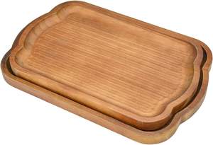 Bandeja de Servicio de Madera de Palisandro Exótica, Plato Rectangular Decorativo para Servir Copas de Vino y Bebidas en Eventos Sociales - Product Image 5