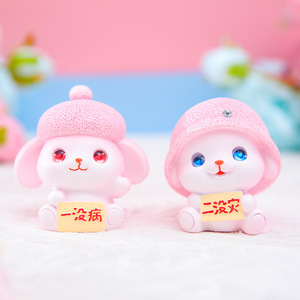 Nuevas figuras miniatura suaves y lindas, accesorios decorativos DIY de <span class=keywords><strong>resina</strong></span> para micropaisajes con diseño de conejo de dibujos animados. - Product Image 3