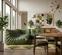 Sofá de Cuero ATUNUS, Sofá Moderno para Lectura y Sala de Estar, Muebles Impermeables de Cuero para el Suelo, Sofá Verde de 1, 2 y 3 Plazas