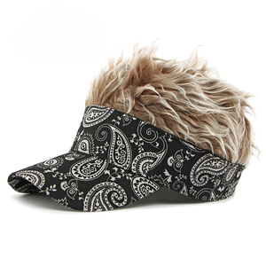 <span class=keywords><strong>En</strong></span> gros Personnalisé Drôle Hommes Pare-Soleil Cap Cheveux Polynésie Imprimer Perruque Visière Cap pour Sports de Plein Air Cyclisme Voyage Usage Quotidien Fête - Product Image 5