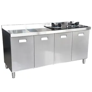 4 Doors Kitchen Cabinets Stainless Steel Cabinet With Stoves Cabinet Organizers Work Table