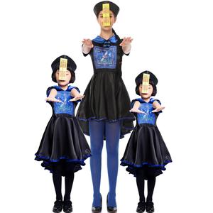 Costume d'Halloween Fille Zombie Cosplay Chinois <span class=keywords><strong>Qing</strong></span> Dynasty Bloodsucker Zombie Enfant Vampire Déguisement Fantôme Costume - Product Image 1