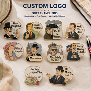 Pin de Solapa Personalizado de Esmalte Británico Sarcástico, Divertido, Vintage, con Personaje del Reino Unido, de Aleación de Zinc, Coleccionable, Regalo - Product Image 1