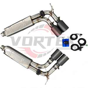 ท่อไอเสียสแตนเลส Vortex สำหรับ Mercedes G550 W463A ปี 2016+ แบบ Valvetronic ปลายท่อสี่ด้าน สีดำด้าน พร้อมเสียงรัมนลิ้ง - Product Image 6