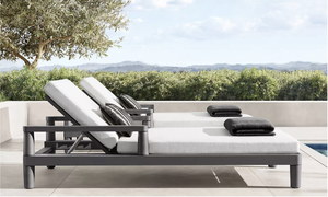 <span class=keywords><strong>MIRAMAR</strong></span> Chaise de patio exclusive haut de gamme en aluminium Chaise longue de piscine tout temps Chaise longue de jardin en métal réglable - Product Image 2