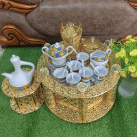 Nouvelle Collection 2026 : Ensemble de Table à Café Habesha Dorée Traditionnelle de Luxe Éthiopienne - Design Classique