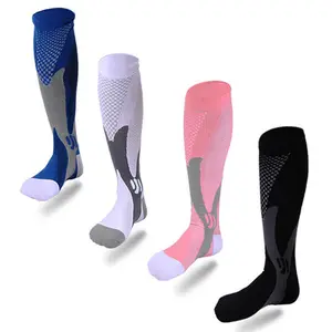 Calzini a compressione elasticizzati con supporto per le gambe personalizzato uomo donna Running Athletic Travel Football calzini sportivi traspiranti per adulti