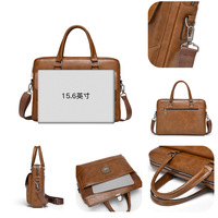 Maletín Profesional de Cuero PU para Portátil de 15.6 Pulgadas, con Logotipo Personalizado, Regalo Corporativo, Bolsa de Transporte para Portátil, para Hombres de Negocios y Oficina
