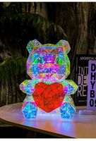 Ours rouge love LDE lumières de l'ours en peluche, ours décoratif d'anniversaire, couleur Pvc, cadeau de saint-valentin