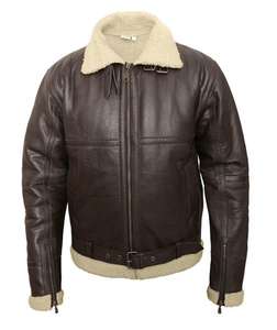 <b>Shearling</b> Flight Aviator B3 RAF Bomber <b>Jacket</b> customized selvagio genuine leather <b>Jacket</b> with custom logo - Product Image 2