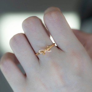 Anillo Chapado en Oro de 18K y Plata Pura con Diseño Retro de Abertura de Lazo, Incrustaciones Simples, Versión Coreana de Moda para Mujer - Product Image 4