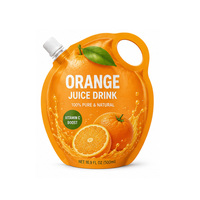 Sachets d'emballage en plastique pour jus de fruits avec bec verseur, forme découpée sur mesure (orange, mangue, pomme, raisin, pêche), sans BPA, qualité alimentaire, pour enfants, OEM