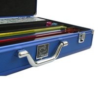Luxueux 166Pcs American Mahjong Set Boîte D'emballage Mélamine Acrylique Mah Jongg Carreaux De Stockage Verrouillable En Aluminium Cas