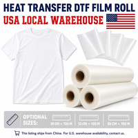 Film DTF Premium pour transfert thermique, largeur de rouleau 60 cm, film PET DTF mat double face pour imprimantes jet d'encre numériques