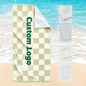 Serviette en velours surdimensionnée, épaisse, personnalisée, imprimée, 100% coton, haute absorption, pour la plage, le bain, le bord de mer - Product Image 1