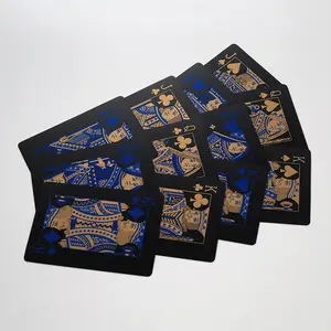 कस्टम व्यक्तिगत मुद्रित इतालवी स्पेनिश पोकर खेल कार्ड सोने काले चांदी लाल ब्लू निविड़ अंधकार कस्टम लोगो खेल पोकर