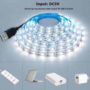 "60Leds/<span class=keywords><strong>m</strong></span> USB-betriebene kühle weiße 6000K flexible LED-Licht leiste 3,28 Fuß/1M SMD2835 8mm PCB Smart Strip Lights mit hoher Helligkeit" - Product Image 3