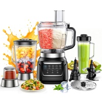 Hete Aanbieding 380W 5-in-1 Variabele Snelheid 6 Messen Koperen Motor Huishoudelijke Persoonlijke Voedselprocessor Fruitmixer Blender