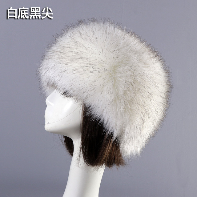 Winter Warm Faux Fox Fur Wide Headband for Women Hair Accessories Ladies Russian Headwraps Fur Hat