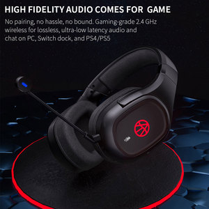 <span class=keywords><strong>Casque</strong></span> de jeu sans fil ZFX/ODM/OEM 2.4G+BT avec dongle, microphone enfichable, son virtuel 7.1 - Product Image 3
