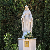 Statue de la Vierge Marie en marbre blanc naturel sculptée à la main BLVE, sculpture de Notre-Dame pour la décoration d'église