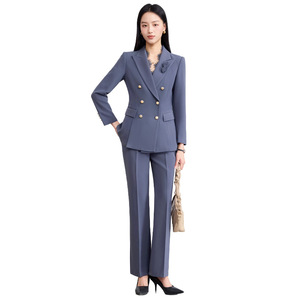 Women's Professional Suit Set Solid Color Polyester Blend Spring Work Office Wear - Product Image 5