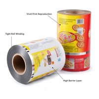 Film d'emballage personnalisé imprimé pour biscuits et craquelins, qualité alimentaire, rouleau BOPP CPP haute barrière, en vrac, OEM, marque privée