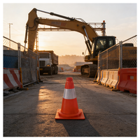 Cône de signalisation en PVC avec bande réfléchissante, cône de sécurité robuste pour travaux de construction, travaux routiers et contrôle du trafic